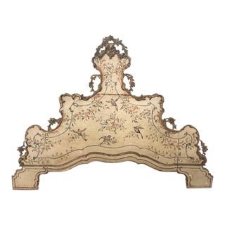 17th Century Venetian Painted and Gilded Headboard For Sale