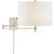 Thomas O'Brien for Visual Comfort Signature Hudson Swing Arm in Polished Nickel with Linen Shade For Sale