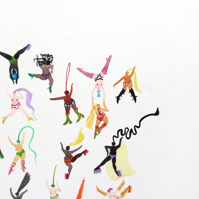 2020s Pastel Lovers and Dreamers - Original Contemporary Figurative Mixed Media Painting on Paper by Marisa Mu For Sale - Image 5 of 6