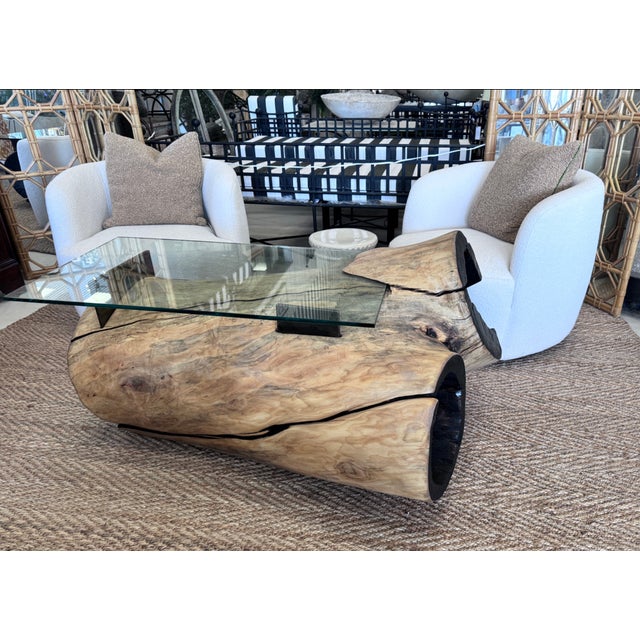 2020s Reclaimed Silver Maple Hand Hewn Table With Sho Sugi Ban For Sale - Image 5 of 7