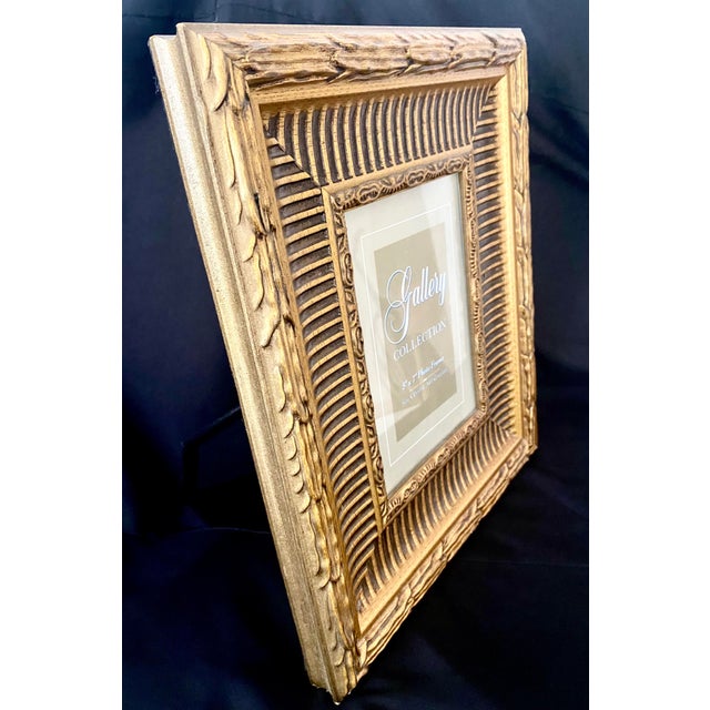 Vintage Traditional Gold Toned Wood Reed & Leaf Hollywood Regency Style Crystal Art Gallery Frame 5 X 7. For Sale In Denver - Image 6 of 8