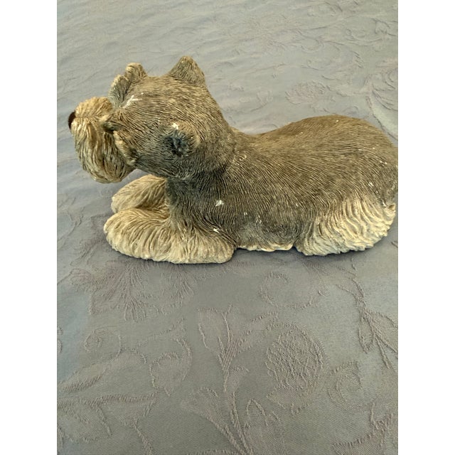 Vintage Schnauzer Dog Sandicast Artist Signed For Sale - Image 4 of 6