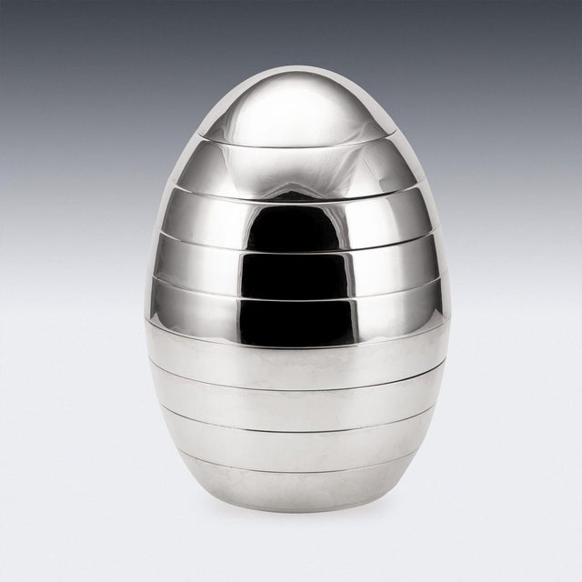 Vintage Italian Stacked Bowls Egg by Tommaso Barbi, 1970, Set of 9 For Sale - Image 4 of 12