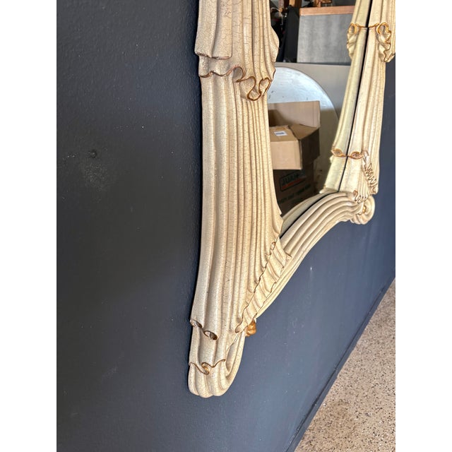 Hollywood Regency Style Wall Mirror For Sale - Image 9 of 12