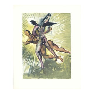 1963 Dalí Divine Comedy Engraving Purgatoire Chant 8 "Les Gardiens De La Vallée Des Princes" (The Guardians of the Valley of Princes) For Sale