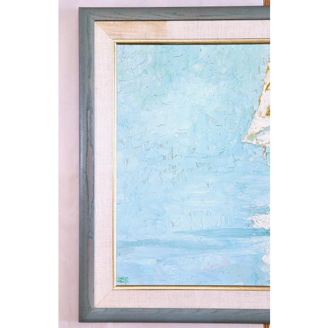 Vintage American Cape Cod Sailboat Oil Painting by Coulton Waugh For Sale - Image 10 of 16