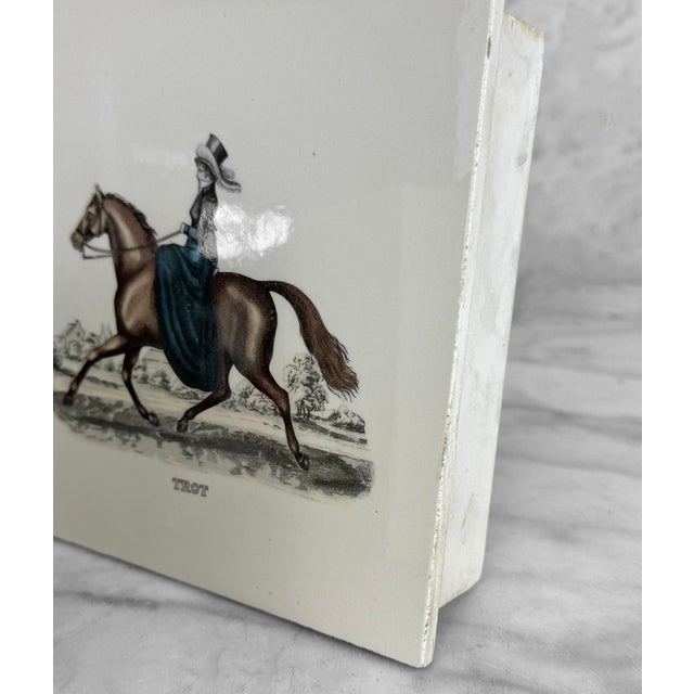 Vintage English Fox Hunt Equestrian Porcelain Wall Pocket Planters - A Pair For Sale - Image 13 of 13