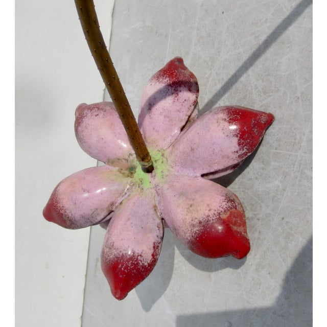 Mid 20th Century Chinese Enamel on Brass Lotus Flower For Sale - Image 5 of 9