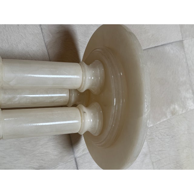 Neoclassical Alabaster Pedestals, Pair For Sale - Image 9 of 12