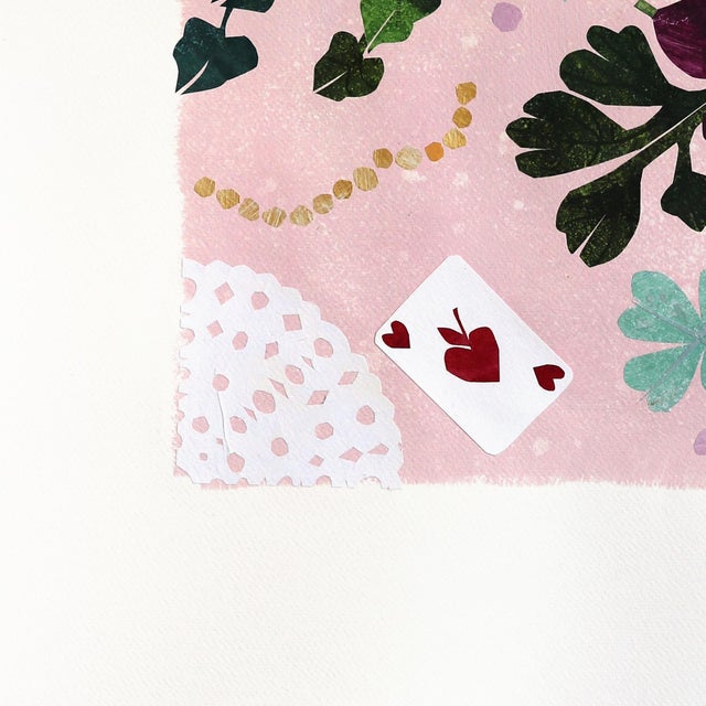 Under the Umbrella - Abstract Colorful Still Life Collage Art on Paper Original Artwork by Maria C Bernhardsson For Sale In Los Angeles - Image 6 of 8