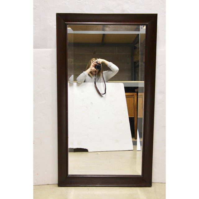 Pottery Barn Dark Wood Wall Mirror Chairish