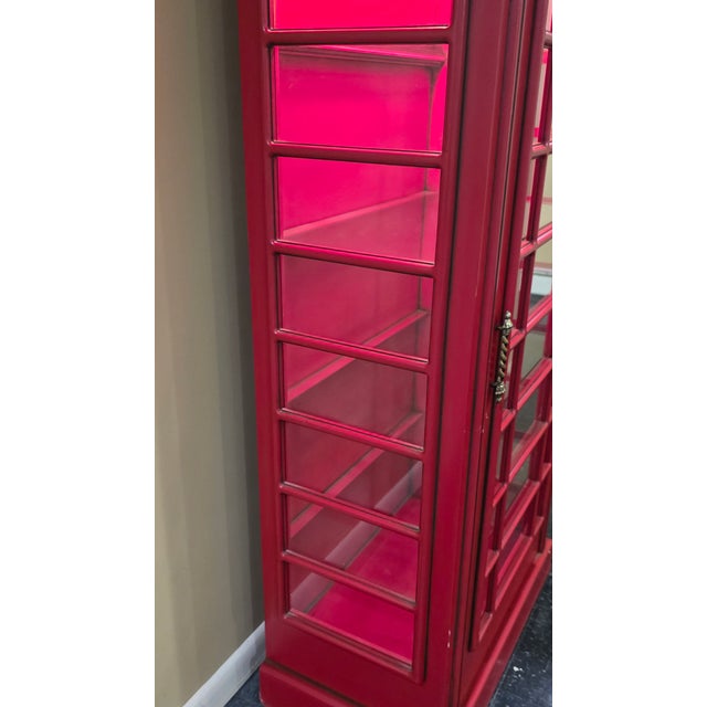 Red Vintage British Phone Booth Display Cabinet For Sale - Image 8 of 11