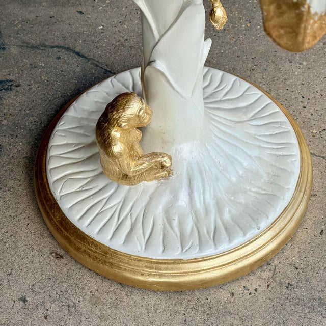 Late 20th Century Palm Beach Regency Parcel Gilt Monkey and Palm Tree Dining Table -Newly Painted For Sale - Image 11 of 12