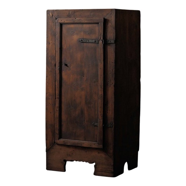 Alpine Folk Art Pine Wardrobe, Piedmont, Italy, 18th Century For Sale
