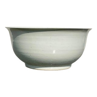 Boho Monumental Glazed Ceramic Centerpiece Bowl For Sale