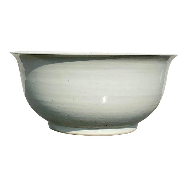 Boho Monumental Glazed Ceramic Centerpiece Bowl For Sale