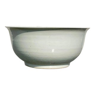 Vintage Monumental Glazed Ceramic Centerpiece Bowl For Sale