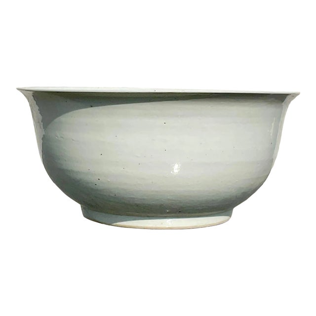 Vintage Monumental Glazed Ceramic Centerpiece Bowl For Sale