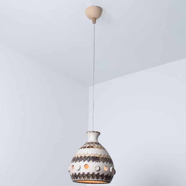 Danish Ceramic Pendant Lights, 1970, Set of 2 For Sale - Image 13 of 18