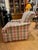 Pair of Pink and Green Plaid Upholstered Armchairs For Sale - Image 4 of 10