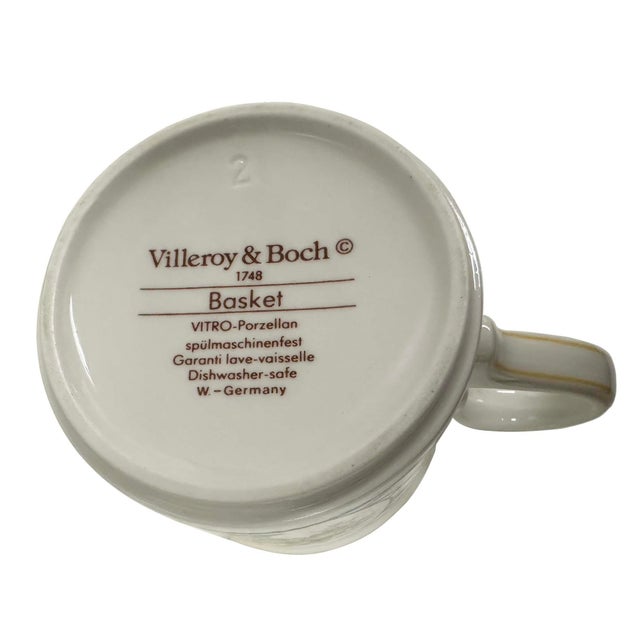 Vintage Set of Villeroy and Boch Basket Coffee Cups and Matching Saucers - Set of 8 For Sale - Image 10 of 12