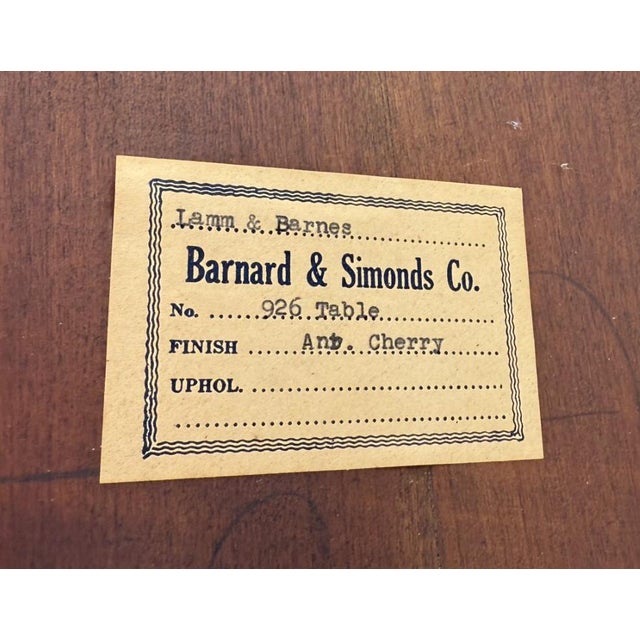 Brown Vintage Barnard & Simonds Co. Solid Cherry End Table For Sale - Image 8 of 11