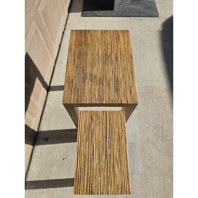 Pair of Clayton Tugonon Coconut Twig Nesting Tables – Philippines, 1990s For Sale - Image 4 of 6