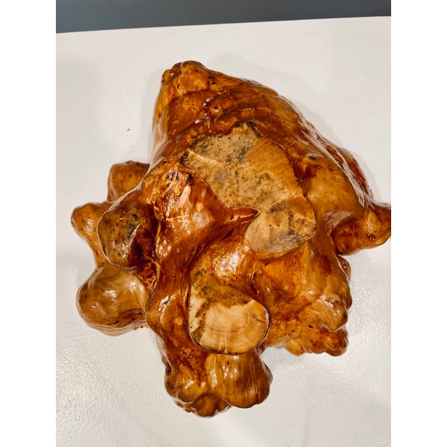 Large Vintage Swedish Burl Wood Bowl, 1940s For Sale - Image 6 of 7