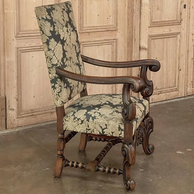 Antique French Louis XIV Armchair ~ Fauteuil For Sale - Image 4 of 13