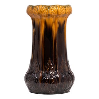 214 Antique Art Pottery Majolica Art Nouveau Umbrella Stand McCoy Roseville Weller For Sale