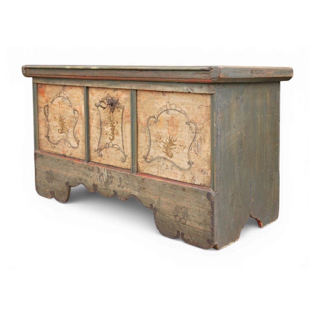 Late 18th Century Tyrolean Painted Chest, 1791 For Sale - Image 5 of 18