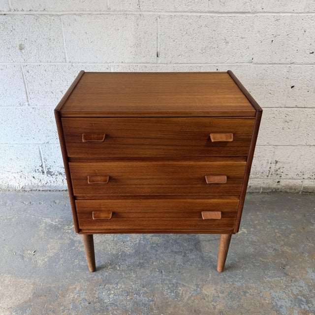 Mid-Century Modern Vintage Danish Modern Teak Three Drawer Chest, Poul Volther Munch Mobler Slagelse Circa 1960's For Sale - Image 3 of 8
