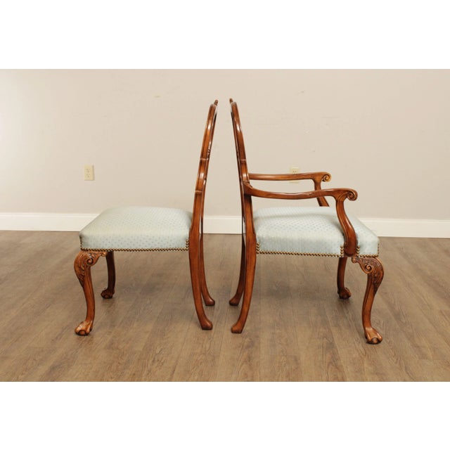 Wood Karges Georgian Style Carved Back Dining Chairs - Set of 8 For Sale - Image 7 of 13