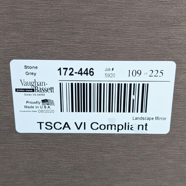 Bassett Vaughan Bassett Furniture Cool Rustic - Stone Grey Landscape Mirror For Sale - Image 4 of 4