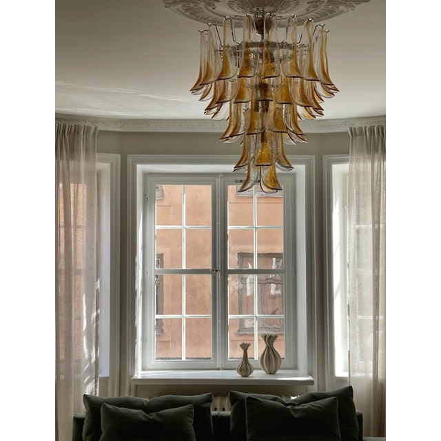 Sand and Amber Murano Glass Chandeliers, Set of 2 For Sale - Image 6 of 9