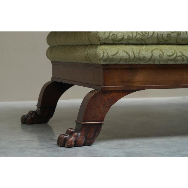 Wood Sculptural Regency Sofa in Figured Mahogany Veneer and Velvet, 1800s For Sale - Image 7 of 11