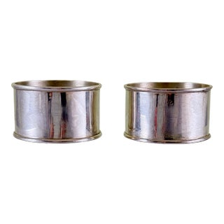 1930s Mexican Sterling Silver Napkin Rings, a Pair For Sale