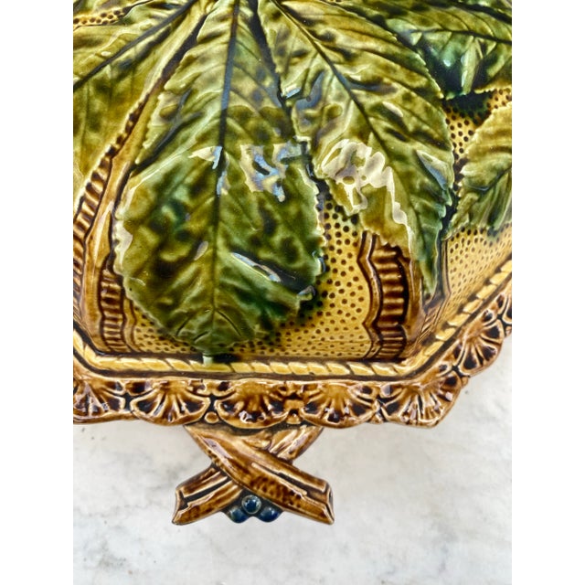 19th Century French Majolica Chesnut Server For Sale - Image 10 of 12