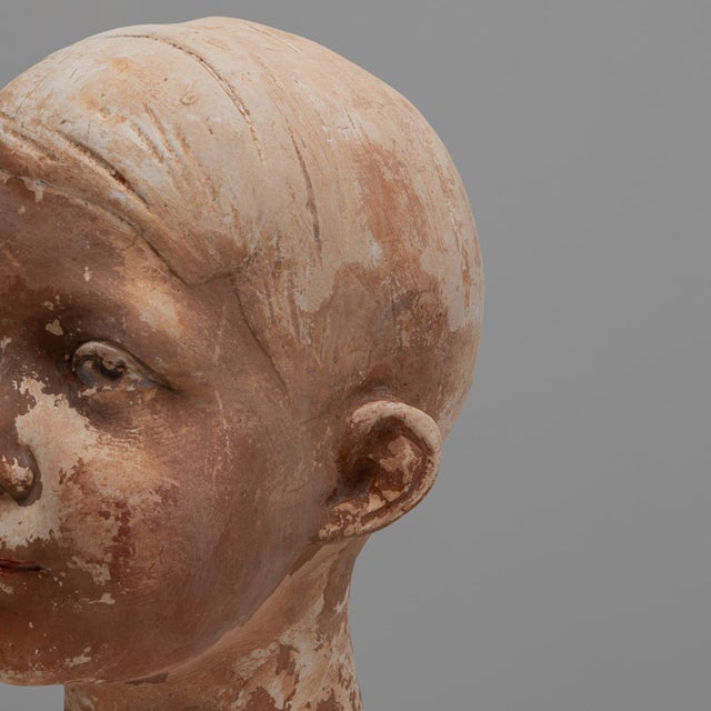 Sculpture Materials 1920s French Plaster Bust of Boy For Sale - Image 7 of 18