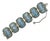 1920s Antique Art Deco Art Nouveau Blue Glass & Silver Tone Clasp Cuff Bracelet, 7” For Sale