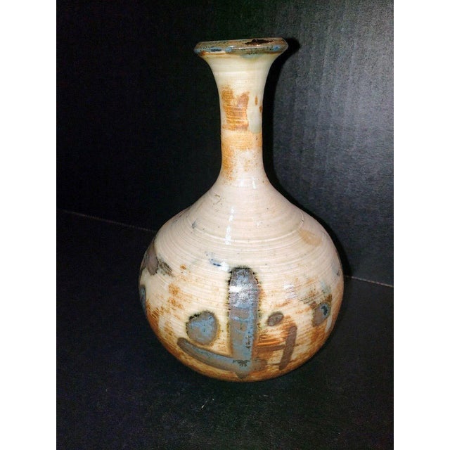 Vintage Art Studio Pottery Mid Century Modern Stoneware Bud Vase | Chairish