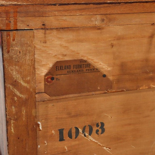 Antique Spoon Carved Oak Low Dresser With Dressing Mirror & Hat Box C1900 For Sale - Image 12 of 14