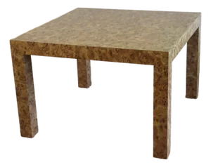 Vintage Art Deco Style Burl Wood Side Table