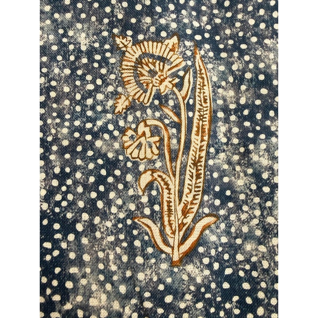 Lisa Fine "Kalindi" Fabric - Indigo 2.3 Yards For Sale - Image 4 of 7