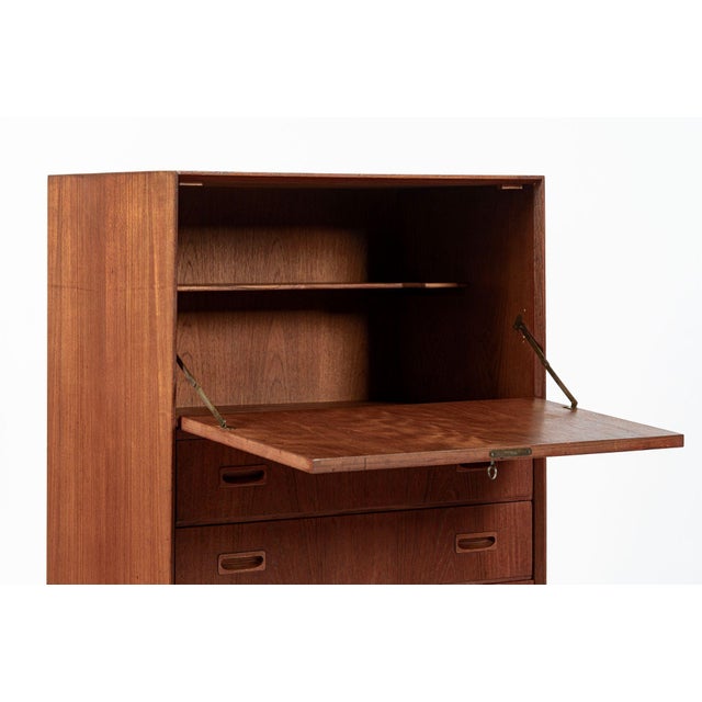 1960s Mid-Century Danish Modern Teak Secretary Desk or Bar Cabinet Made in Denmark 1960s For Sale - Image 5 of 17