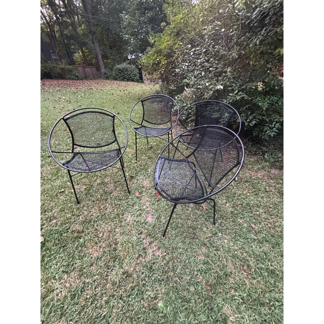 Mid-Century Modern Mid 20th Century Tempestini for Salterini Radar Hoop Chairs - Set of 4, Attributed For Sale - Image 3 of 6