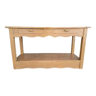 Hand Carved Rustic Rancho Hacienda Monterey Console Table 1940's For Sale