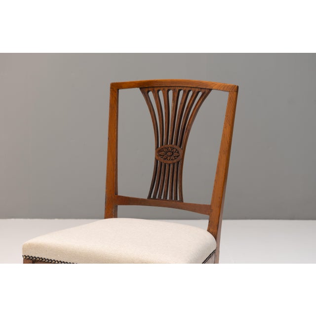 Beige Antique Elm Dining Chairs, 1800, Set of 8 For Sale - Image 8 of 14