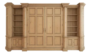 Monumental 14-Foot Architectural Cabinet / Library Bookcase / Entertainment Center – European Neoclassical