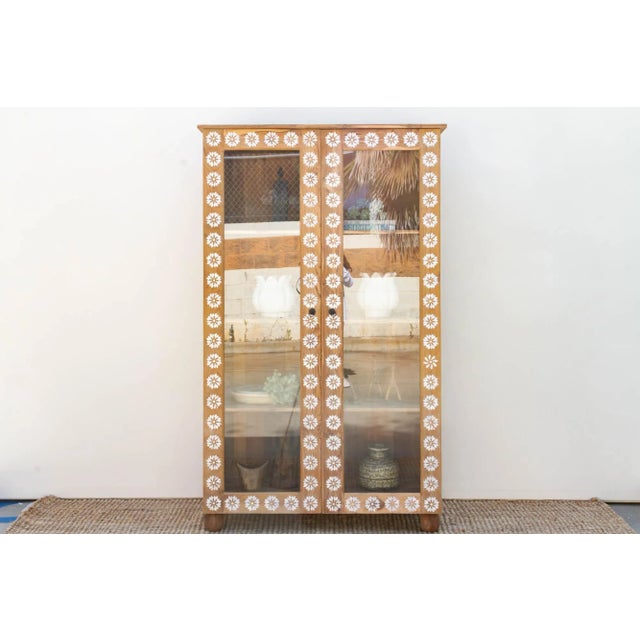 Blossom Mother of Pearl Inlay Glass Cabinet For Sale - Image 10 of 10